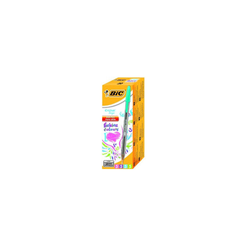 BIC Cristal large Blu, Verde, Rosa, Viola Penna a sfera 20 pz