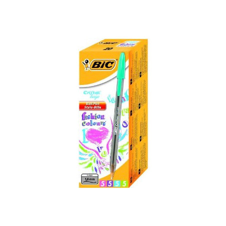 BIC Cristal large Blu, Verde, Rosa, Viola Penna a sfera 20 pz