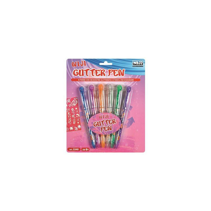 Niji 5340 penna gel Penna in gel con cappuccio Multicolore 6 pz