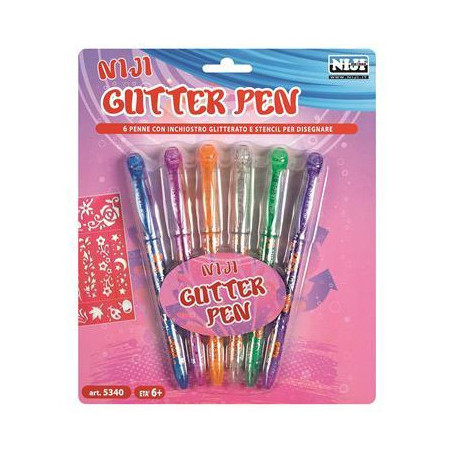 Niji 5340 penna gel Penna in gel con cappuccio Multicolore 6 pz