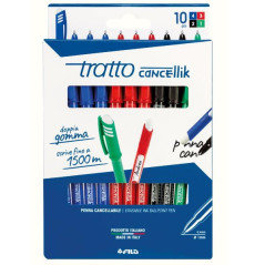 Tratto F832700 penna a sfera Nero, Blu, Verde, Rosso 10 pz