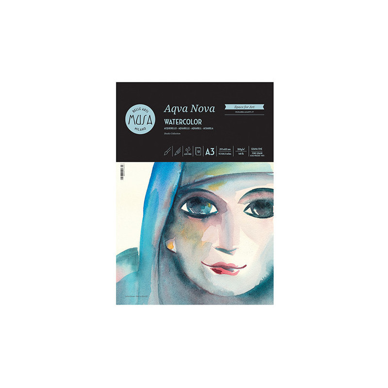 CWR Aqva Nova Blocco di carta da disegno 12 fogli