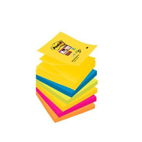 Post-It R330-6SSRIO-EU pouch autoadesiva Quadrato Blu, Rosa, Giallo Autoadesivo