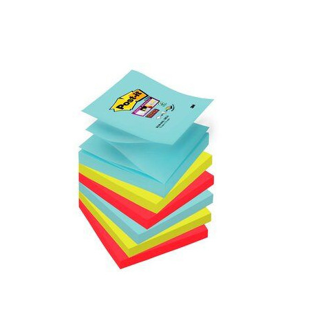 Post-It R330-6SS-MIA pouch autoadesiva Quadrato Colore acqua, Lime, Rosso 90 fogli Autoadesivo