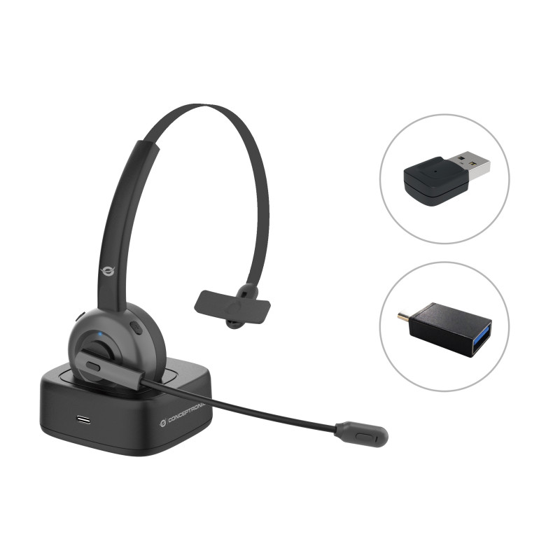 Conceptronic POLONA03BDA cuffia e auricolare Cuffie Wireless A Padiglione Ufficio Bluetooth Base di ricarica Nero Conceptronic POLONA03BDA cuffia e auricolare Cuffie Wireless A Padiglione Ufficio Bluetooth Base di ricarica Nero