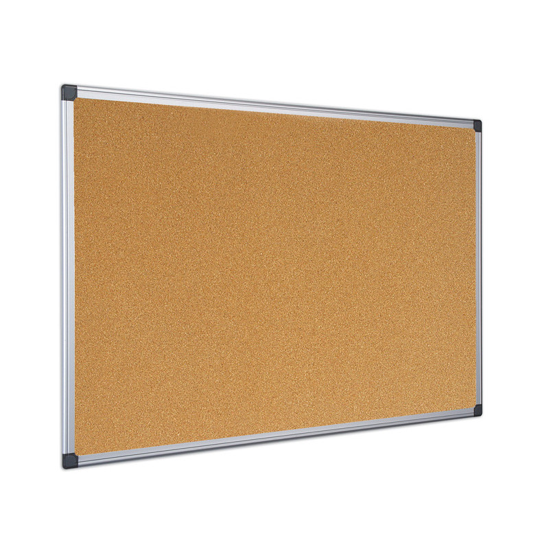 Bi-Office Maya Cork Board Bacheca fissa Alluminio, Nero, Legno Sughero