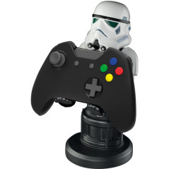 EXG Cable Guys - Star Wars Stormtrooper Supporto attivo Telefono cellulare smartphone, Telecomando Nero, Bianco
