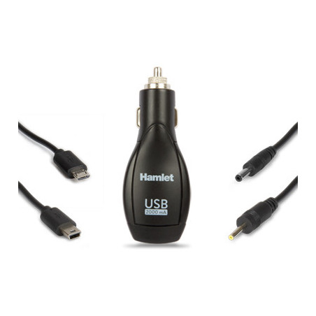Hamlet Universal Kit alimentatore per auto per smartphone e tablet 4 in 1 con 4 connettori