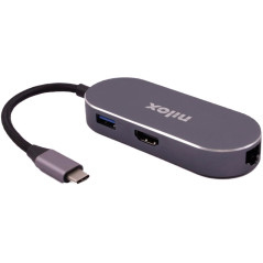 Nilox MINI DOCKING STAT HDMI 3USB PD ETH USB tipo-C 0 Mbit s
