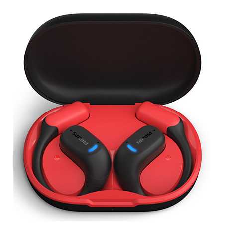 Philips 6000 series TAA6709BK/00 cuffia e auricolare True Wireless Stereo (TWS) A clip Sport Bluetooth Nero, Rosso
