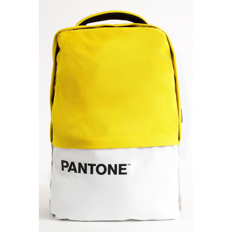 Pantone PT-BK102Y zaino Zaino casual Bianco, Giallo Poliestere