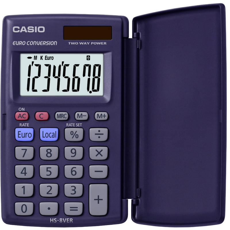 Casio HS-8VER calcolatrice Tasca Calcolatrice di base Blu Casio HS-8VER calcolatrice Tasca Calcolatrice di base Blu