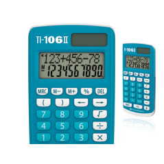 Texas Instruments TI-106 II calcolatrice Desktop Calcolatrice di base Turchese, Bianco
