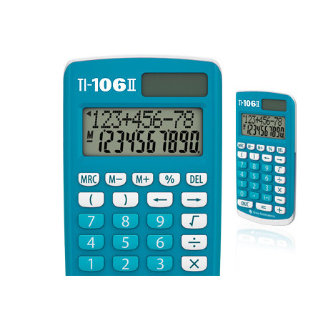 Texas Instruments TI-106 II calcolatrice Desktop Calcolatrice di base Turchese, Bianco