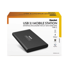 Hamlet Box esterno USB 3.1 Tyce-C per Hard Disk SATA 2,5 in alluminio