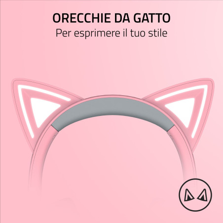 Razer Kraken Kitty V2 - Quartz ed. Cuffia Cablata a padiglione Rosa