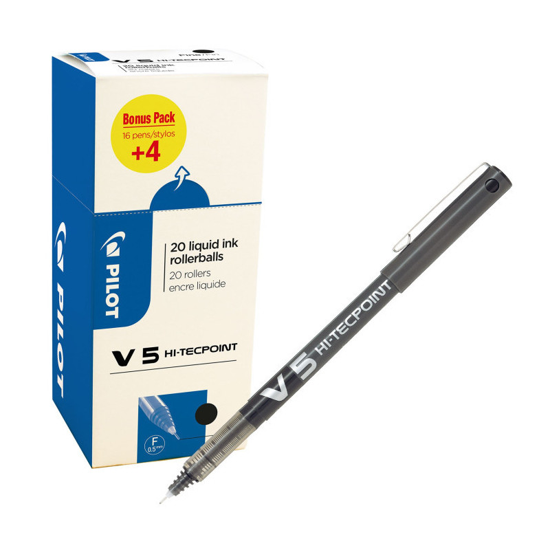 Pilot V5 HI-TECPOINT VALUE PACK Penna stick a sfera Nero 20 pz Pilot V5 HI-TECPOINT VALUE PACK Penna stick a sfera Nero 20 pz