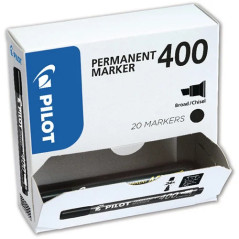 Pilot 400 marcatore permanente Punta smussata Nero 20 pz