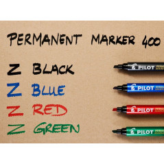 Pilot 400 marcatore permanente Punta smussata Nero 20 pz
