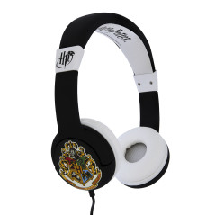 OTL Technologies Harry Potter Hogwarts Crest Kids Cuffie Cablato A Padiglione MUSICA Nero, Bianco