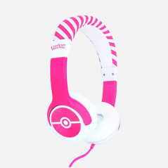 OTL Technologies Pokémon Pokéball Pink Kids Cuffie Cablato A Padiglione Gaming Rosa, Bianco
