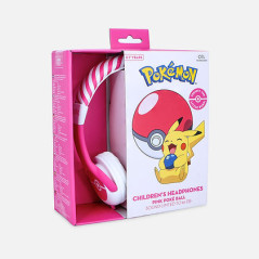 OTL Technologies Pokémon Pokéball Pink Kids Cuffie Cablato A Padiglione Gaming Rosa, Bianco