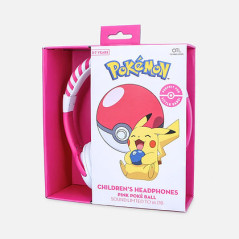 OTL Technologies Pokémon Pokéball Pink Kids Cuffie Cablato A Padiglione Gaming Rosa, Bianco