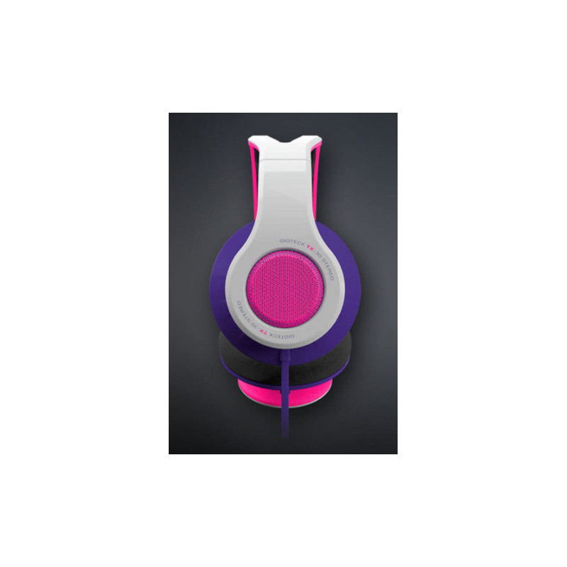 Gioteck TX-30 Auricolare Cablato A Padiglione Gaming Nero, Rosa, Bianco