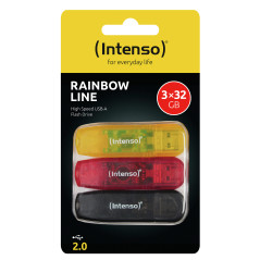 Intenso Rainbow 3x32GB Yellow Red Black unità flash USB USB tipo A 2.0 Trasparente