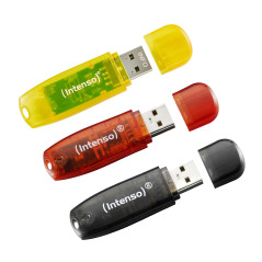 Intenso Rainbow 3x32GB Yellow Red Black unità flash USB USB tipo A 2.0 Trasparente