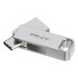 PNY DUO LINK unità flash USB 64 GB USB Type-A / USB Type-C 3.2 Gen 1 (3.1 Gen 1) Acciaio inox