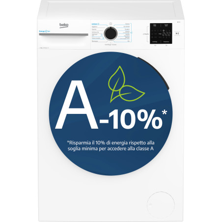Beko b100 MWBM8147EB  Lavatrice 8kg, classe A-10%, 1400giri, linea estetica NX, motore inverter, Display Touch, colore Bianco,