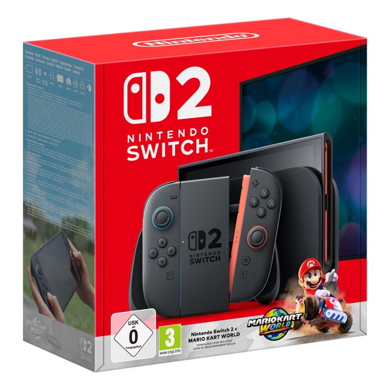 Nintendo Switch 2 + Mario Kart World console da gioco portatile 20,1 cm (7.9") 256 GB Touch screen Wi-Fi Nero Nintendo Switch 2 + Mario Kart World console da gioco portatile 20,1 cm (7.9") 256 GB Touch screen Wi-Fi Nero