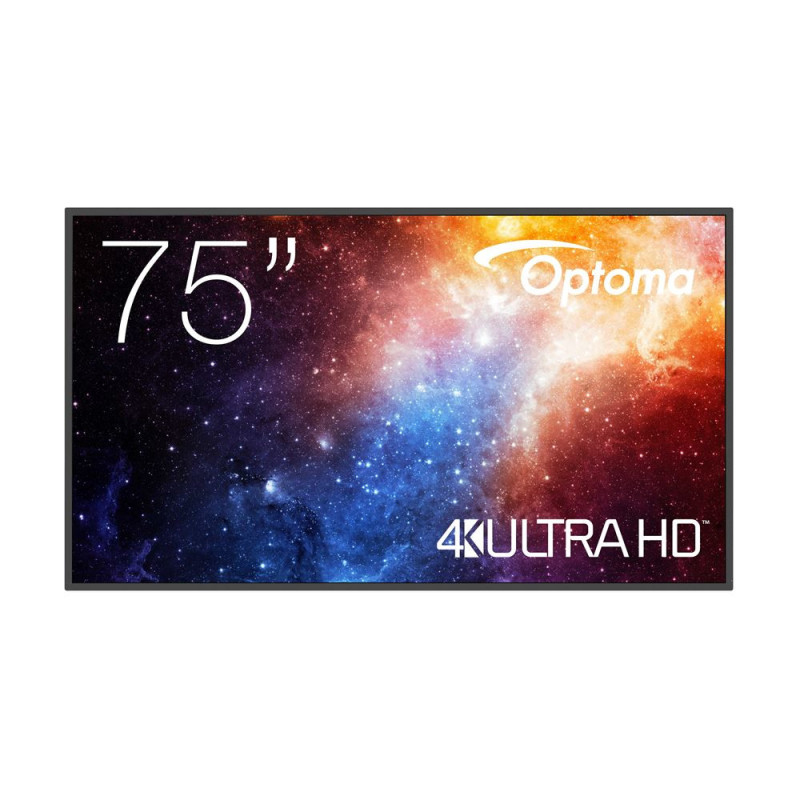 Optoma N3751K Pannello piatto per segnaletica digitale 190,5 cm (75") LED Wi-Fi 450 cd/m² 4K Ultra HD Nero Android 11 24/7