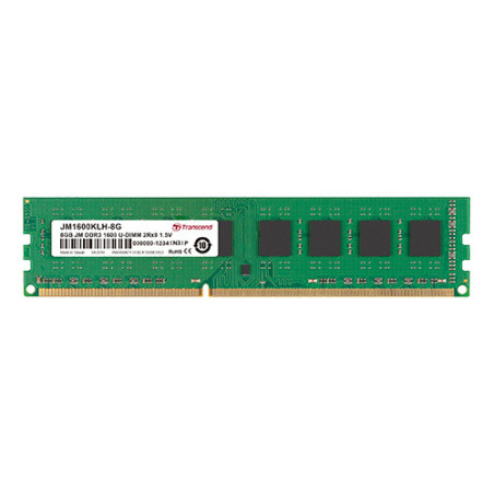 Transcend JetRam JM1600KLU-2G memoria 2 GB 2 x 8 GB DDR3 288-pin DIMM