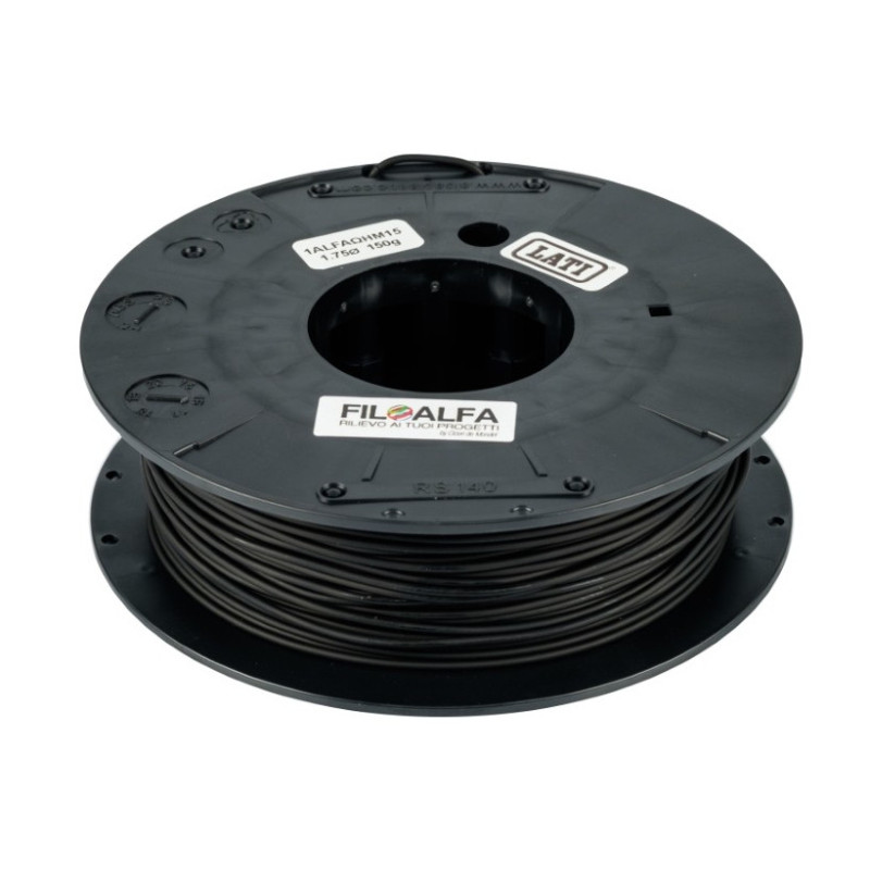 FILOALFA 1ALFAOHM materiale di stampa 3D Acido polilattico (PLA) Nero 700 g