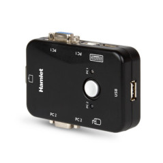 Hamlet KVM Smart Control Switch a 3 porte usb con 2 set di cavi KVM inclusi