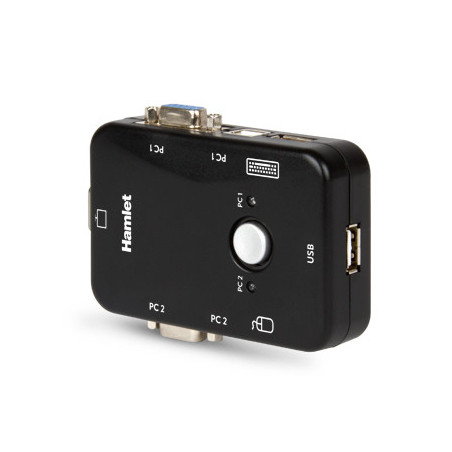 Hamlet KVM Smart Control Switch a 3 porte usb con 2 set di cavi KVM inclusi