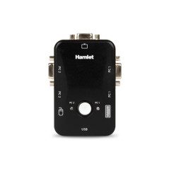 Hamlet KVM Smart Control Switch a 3 porte usb con 2 set di cavi KVM inclusi