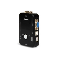 Hamlet KVM Smart Control Switch a 3 porte usb con 2 set di cavi KVM inclusi