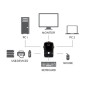 Hamlet KVM Smart Control Switch a 3 porte usb con 2 set di cavi KVM inclusi