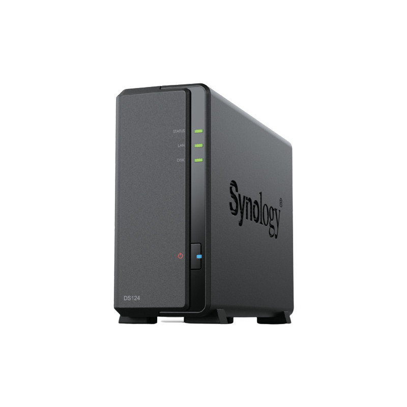 Synology DiskStation DS124 server NAS e di archiviazione Desktop Realtek RTD1619B 1 GB DDR4 0 TB DiskStation Manager Nero