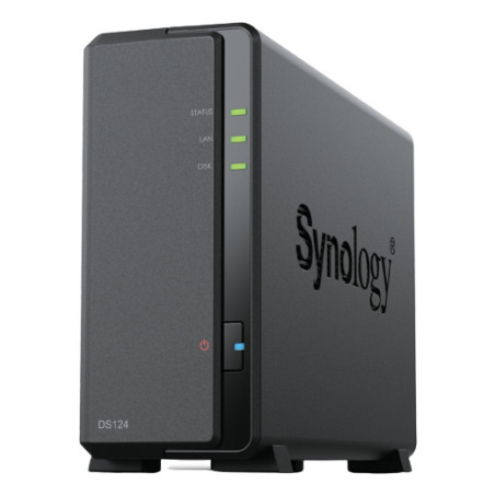 Synology DiskStation DS124 server NAS e di archiviazione Desktop Realtek RTD1619B 1 GB DDR4 0 TB DiskStation Manager Nero