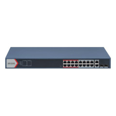 Hikvision DS-3E1318P-EI switch di rete Gestito Fast Ethernet (10 100) Supporto Power over Ethernet (PoE) 1U Blu