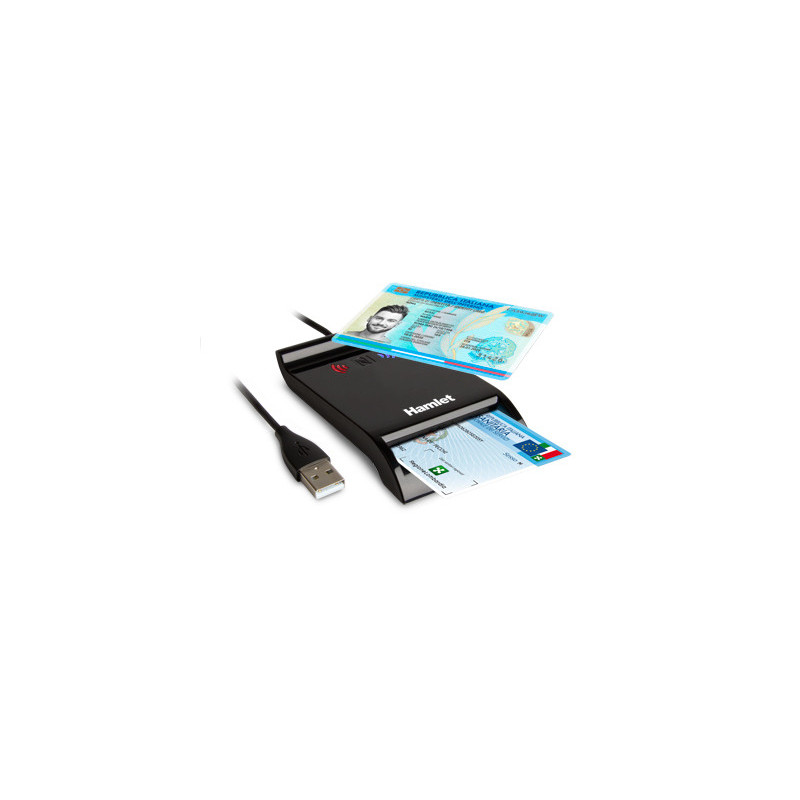 Hamlet HUSCR-NFC Lettore 2 in 1 combinato NFC per Carta identità Elettronica CIE 3.0 e Lettore Smart Card Hamlet HUSCR-NFC Lettore 2 in 1 combinato NFC per Carta identità Elettronica CIE 3.0 e Lettore Smart Card