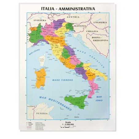 CWR 09343 mappa geografica da parete Italia