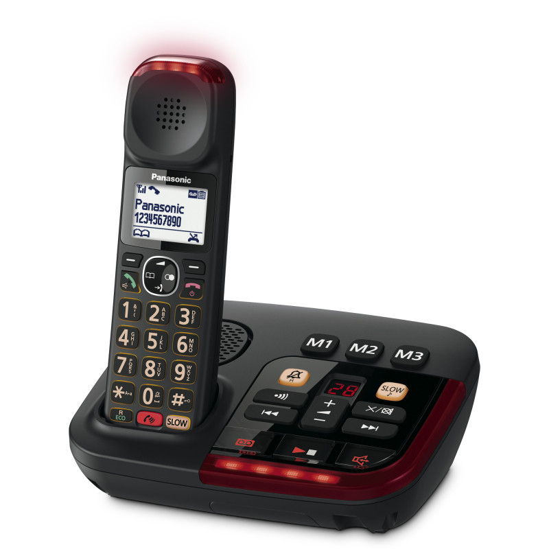 Panasonic Telefono cordless digitale amplificato con segreteria telefonica KX-TGM420