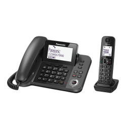 Panasonic KX-TGF320EXM - Telefono cordless con segreteria telefonica, nero