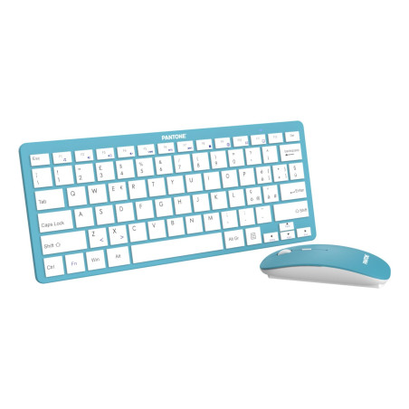 Pantone PT-KB09G1 tastiera Mouse incluso Casa RF Wireless QWERTY Italiano Blu