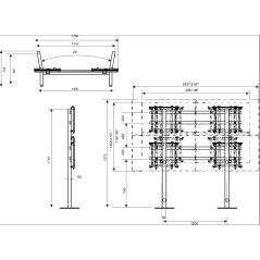 ITB Piantana Videowall 2×2 139,7 cm (55") Pavimento Nero